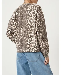 Hush Women's Astra Leopard Print Cotton Sweatshirt