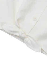 Lands' End Girls Slouchy Button Front Terry Knit Top