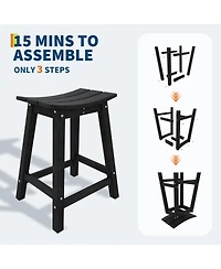 gaomon TrailBlaze Heavy-Duty Weatherproof Bar Stool – Outdoor Hdpe Counter-Height Patio Chair with Footrest, Durable Resin Seating for Balcony