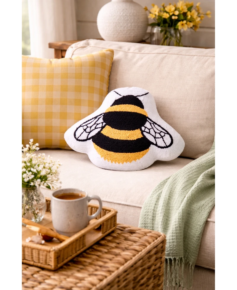 C&F Home Bumble Bee Hooked Shaped Throw Pillow