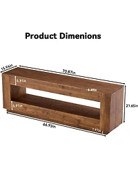 Tribesigns 70.87-in Extra Long Solid Wood Tv Stand for 55/65/75/80 inch Tv, Media Console Table, 2-Tier Entertainment Center with Storage Shelf