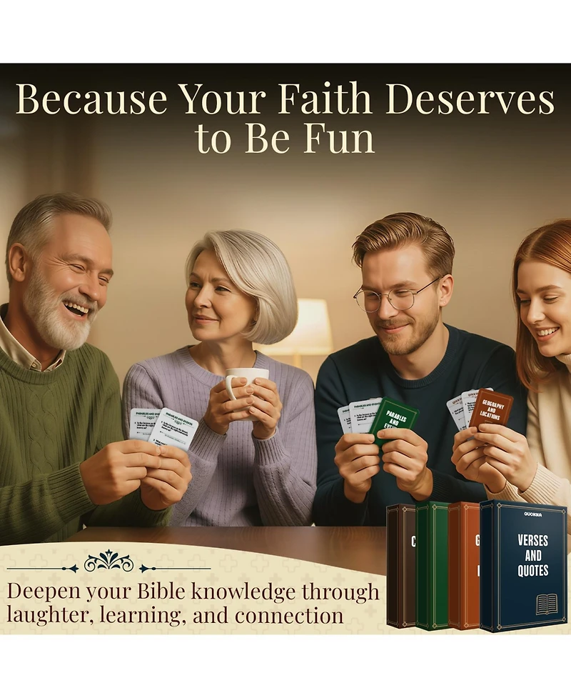 Quokka Bible Trivia Game for Adults – 500 Christian Questions for Fun Family & Adult Play