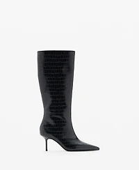 Mango Women's Croc-Effect Boots