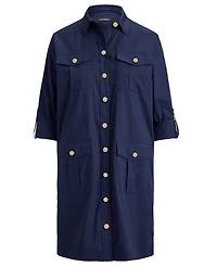 Lauren Ralph Petite Roll Tab Sleeve Shirtdress