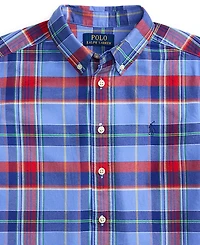 Polo Ralph Lauren Boys' 8-20 Plaid Short-Sleeve Oxford Shirt