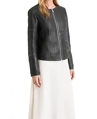 Velez Women's Woven Leather Jacket