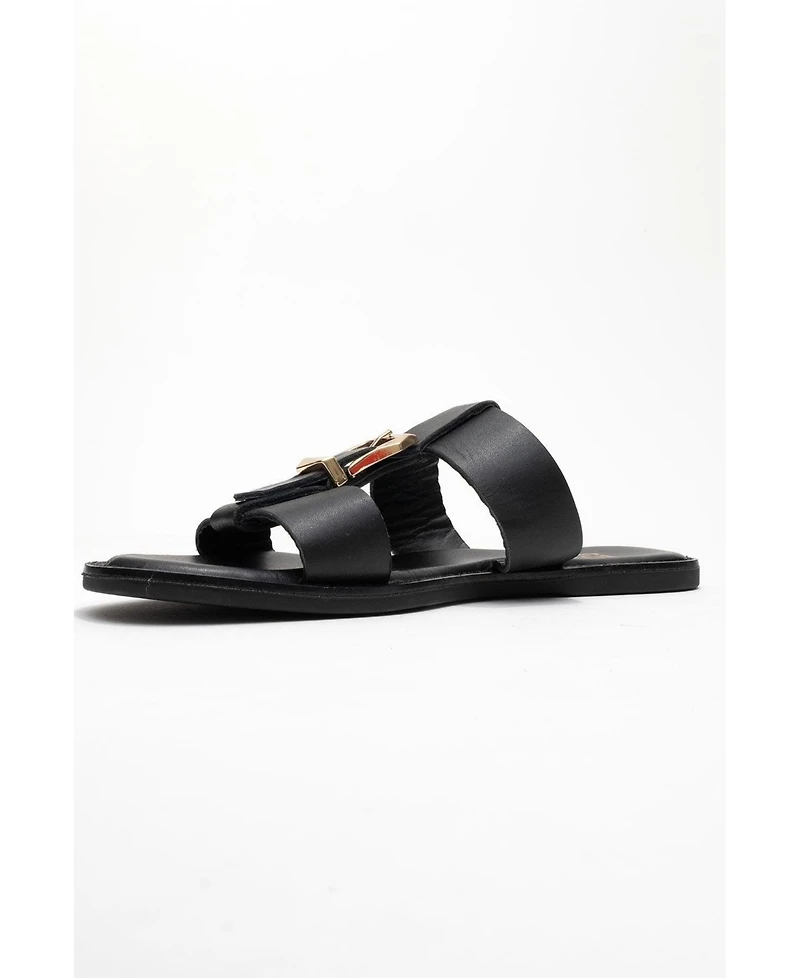 Forever & Always Shoes Sveta Leather Buckled Sandal (Women)