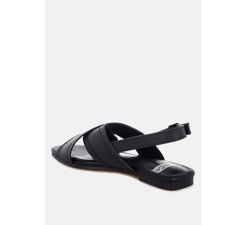 Rag & Co Women's Jamon Classic Cross-Strap Buckled Flats