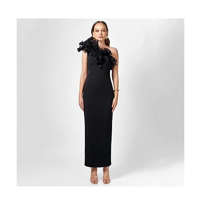 Bariano Women's Elena One Shoulder Ruffle Midaxi Dress