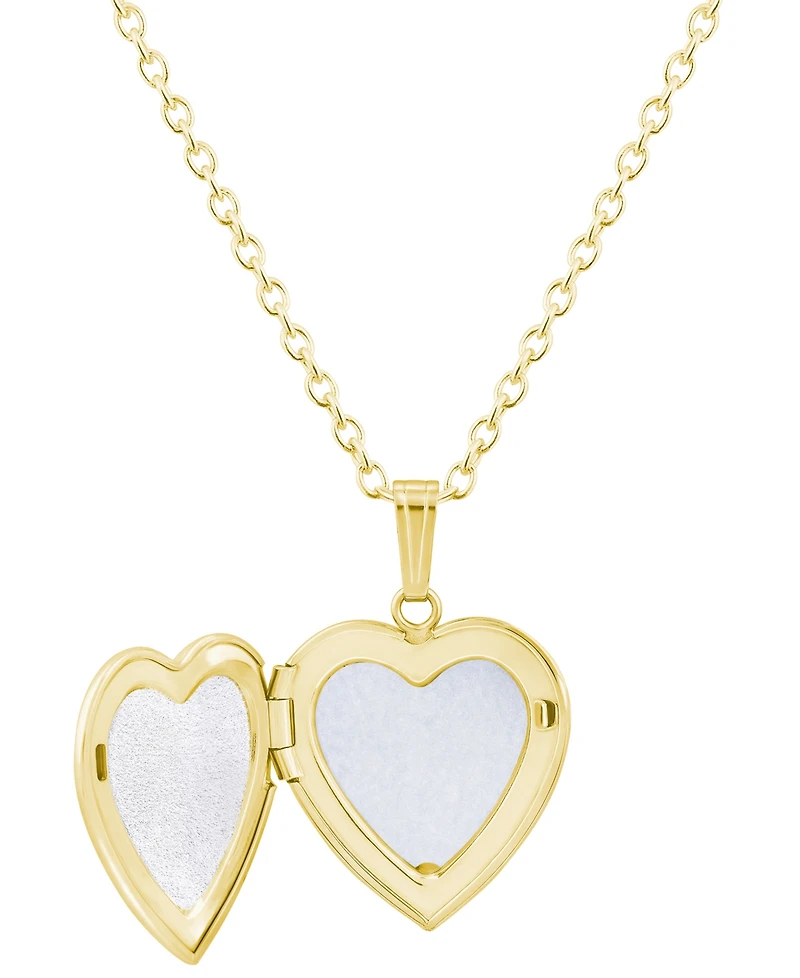 Macy's Created Emerald (3/8 ct. t.w.) Pendant Necklace 14k Yellow Gold-Plated Sterling Silver (Also Available Multi-Stones)