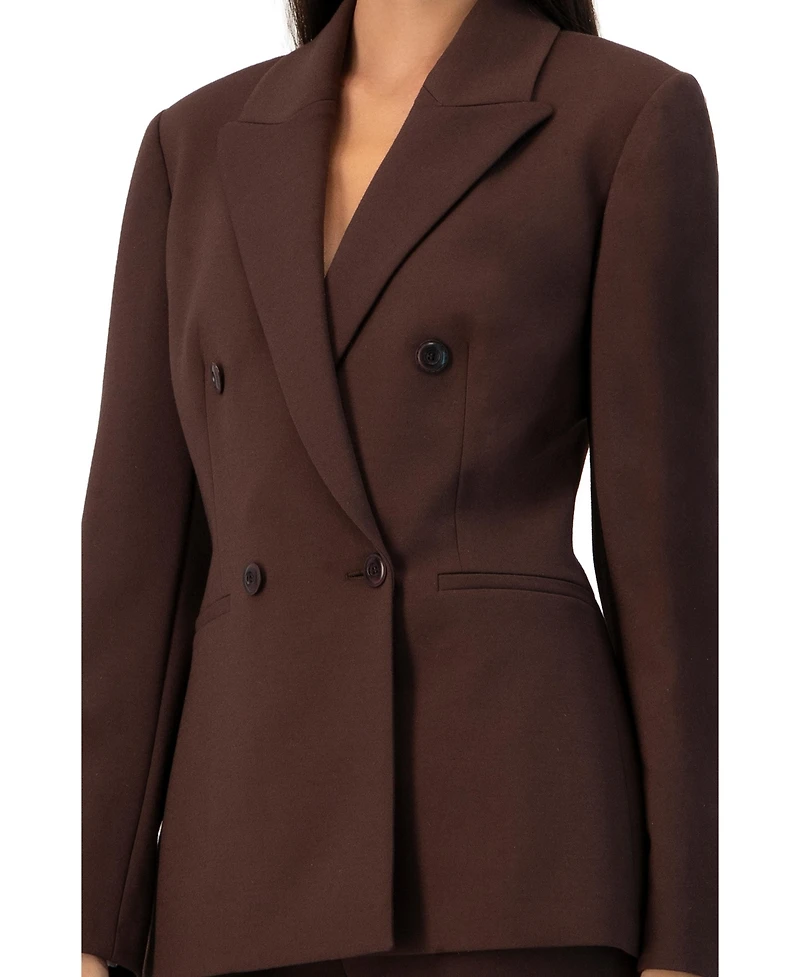 Ivonne Women's Tailored Double Breasted Blazer