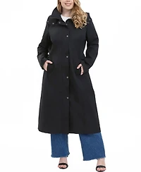 Bgsd Women's Plus Hooded Long Rain Coat