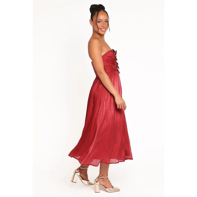 strapless open back dress Aphrodite Red Sequin Gown  Audae Club