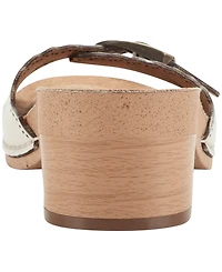 Earth Women's Haisly Leather Buckle Band Block Heel Sandals