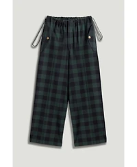 Nocturne Women's Emerald Check Drawstring Wide-Leg Pants