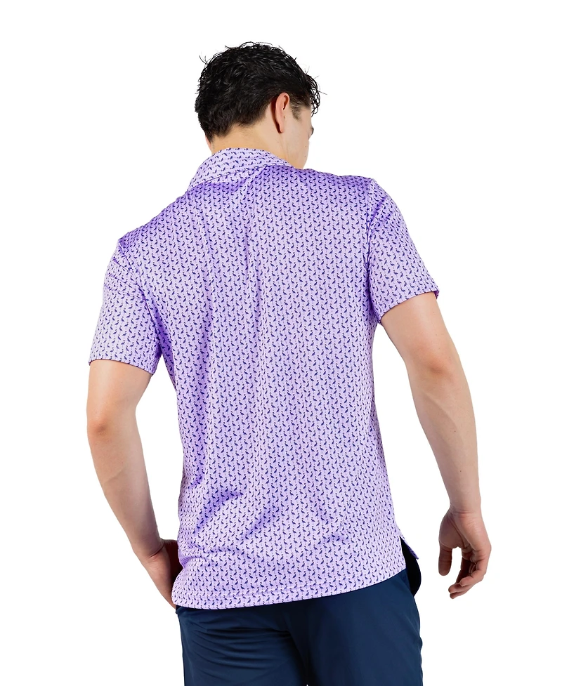 TailorByrd Men's Printed Performance Polo