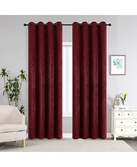 Kate Aurora Costanza 2 Piece Room Darkening Grommet Top Textured Window Curtain Panels