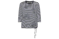 Olsen Women's Striped with Sequin Floral Embellishment T-Shirt