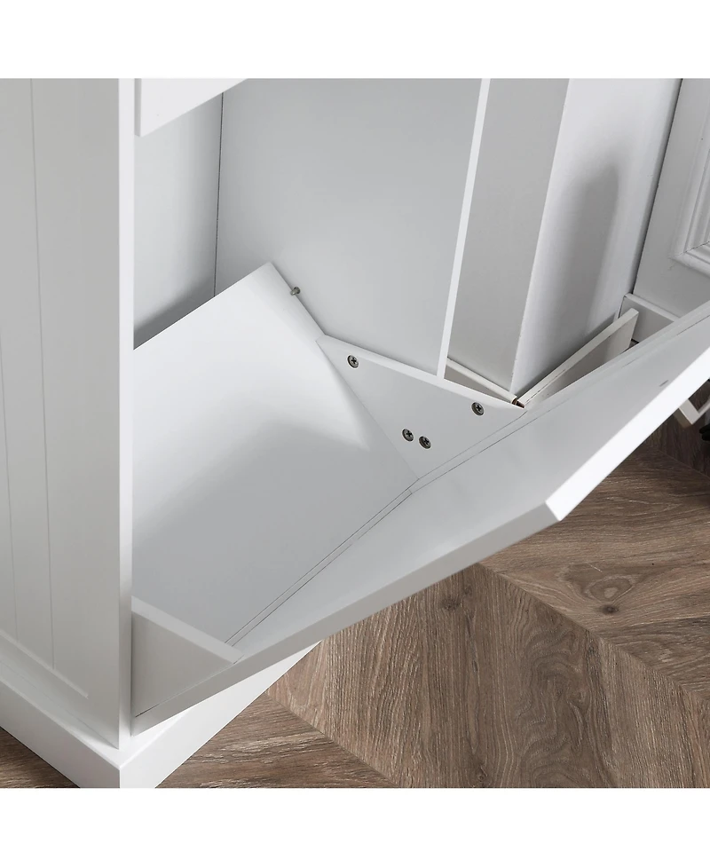 Homcom Hidden Trash Can Container Tilt Opening Kitchen Cabinet Bin, /