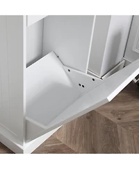 Homcom Hidden Trash Can Container Tilt Opening Kitchen Cabinet Bin, /