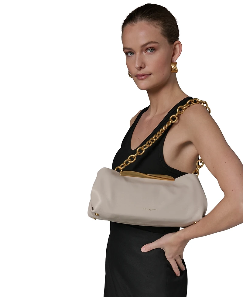 Donna Karan New York Poplin Crossbody Bag with Chain Strap