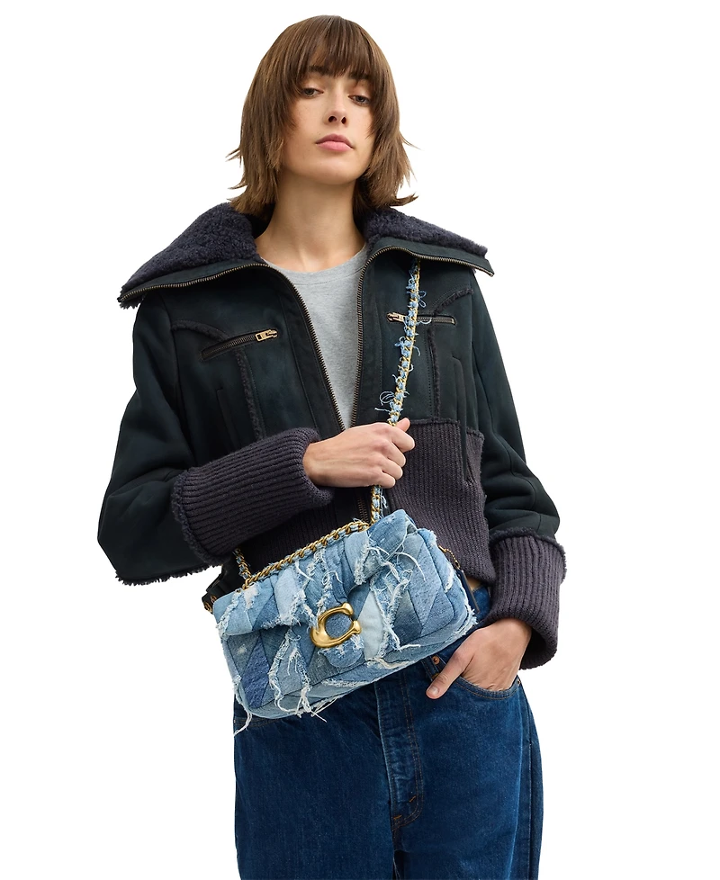 Coach Soft Quilted Denim Patchwork Tabby Small Shoulder Bag