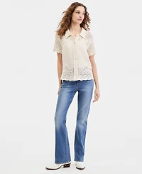 Levi's Women's Susanna Floral Crochet Collared Cotton Shirt