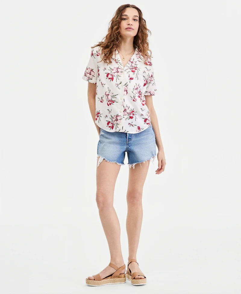Levi's Women's Printed Short-Sleeve Camp Shirt
