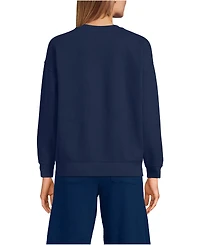 Lands' End Women's Relaxed Serious Sweats Long Sleeve Crewneck Sweatshirt