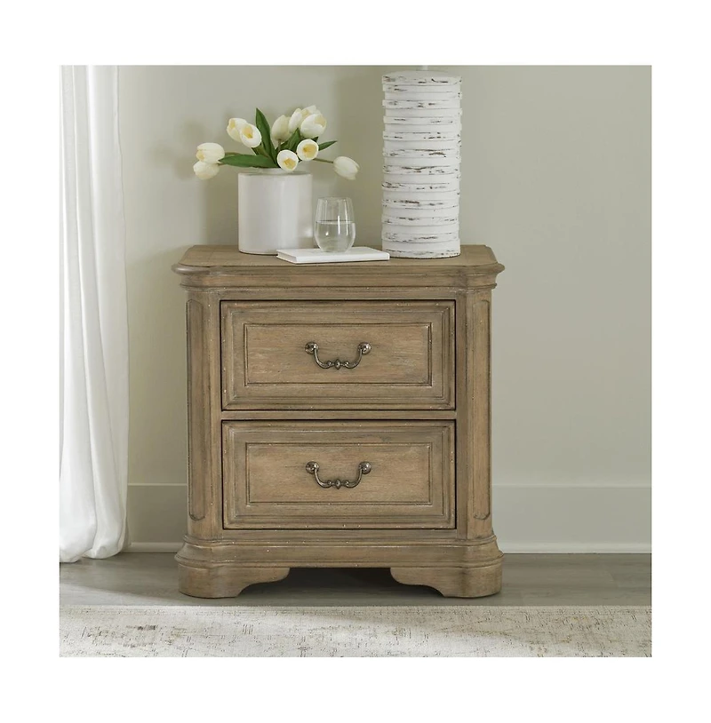 Liberty Furniture Industries, Inc Magnolia Manor 2 Drawer Nightstand in Weathered Bisque
