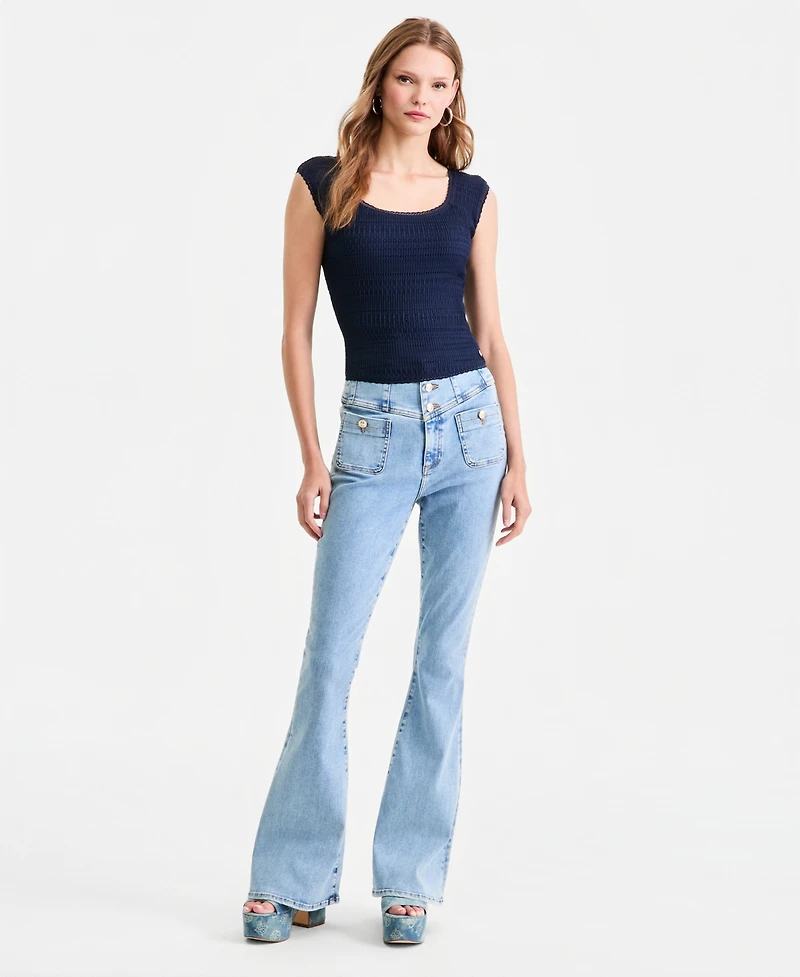 Guess Women's Elisabette Scoop Neck Top