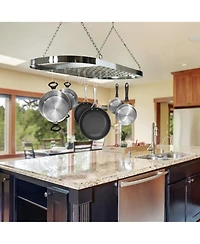 Sorbus Ceiling Mounted Pot Rack with Hooks
