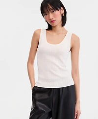 I.n.c. International Concepts Women's Crystal Embellished Pointelle Sweater Tank, Macy's Exclusive