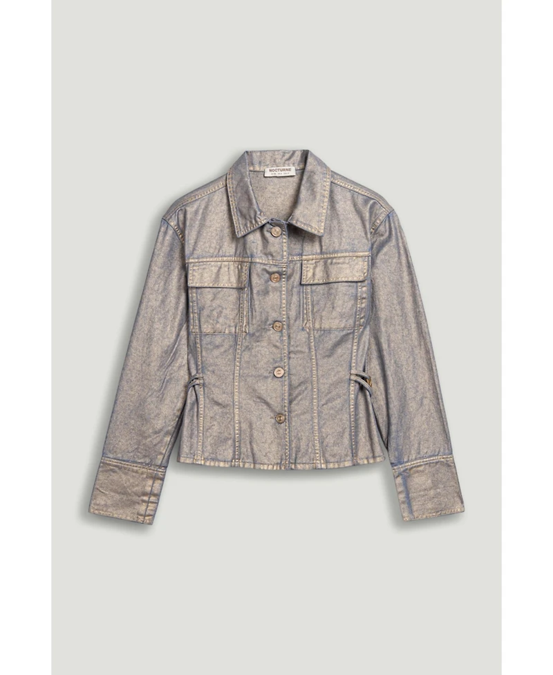 Nocturne Women's Metallic Denim Jacket