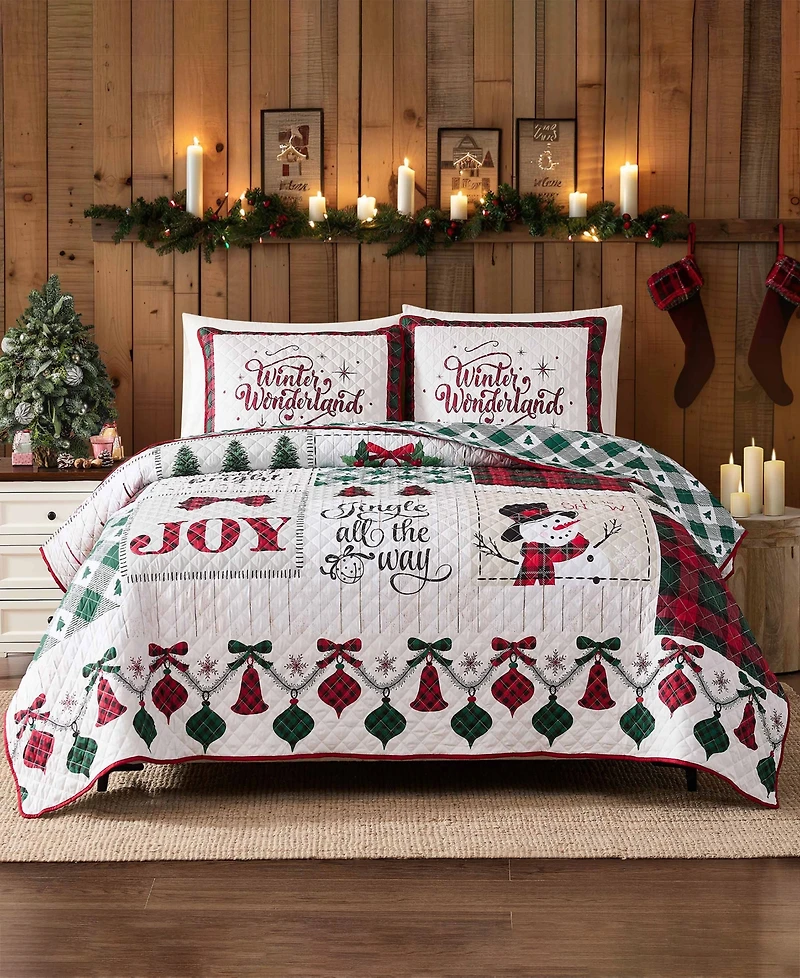 Avanti Patchwork Plaid Reversible 2-Pc. Quilt Set, Twin