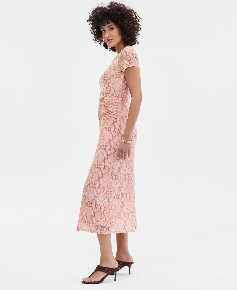 I.n.c. International Concepts Women's Short-Sleeve Mesh Midi Dress, Macy's Exclusive