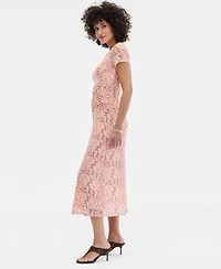 I.n.c. International Concepts Women's Short-Sleeve Mesh Midi Dress, Macy's Exclusive