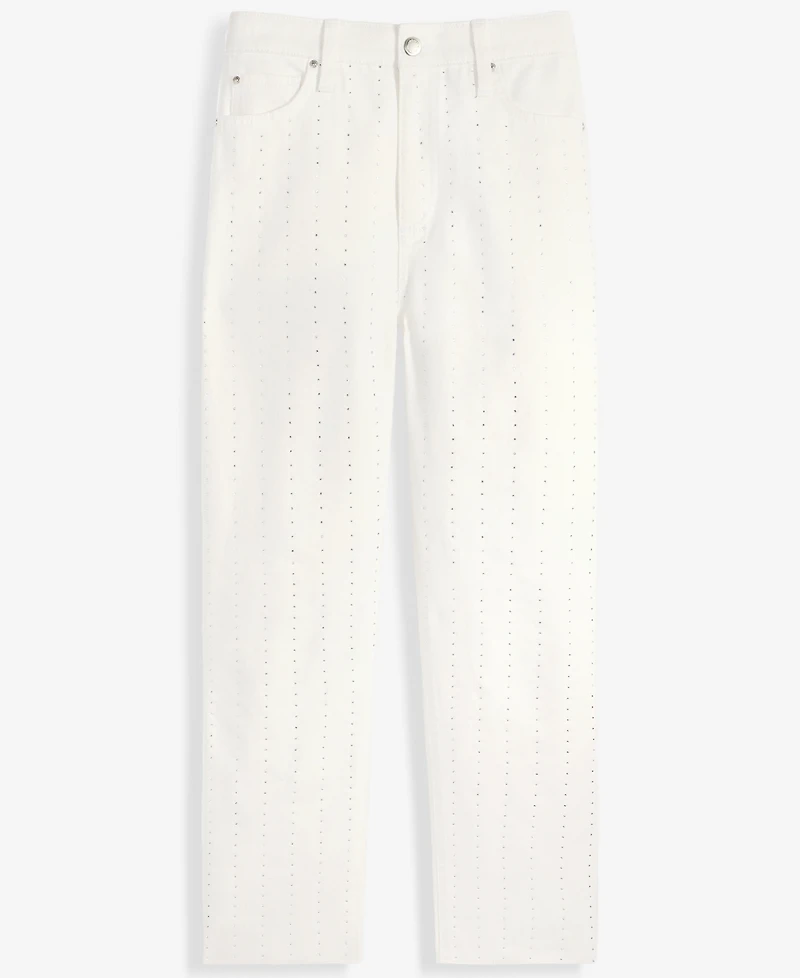 I.n.c. International Concepts Women's Crystal-Embellished Straight-Leg Ankle Jeans, Macy's Exclusive