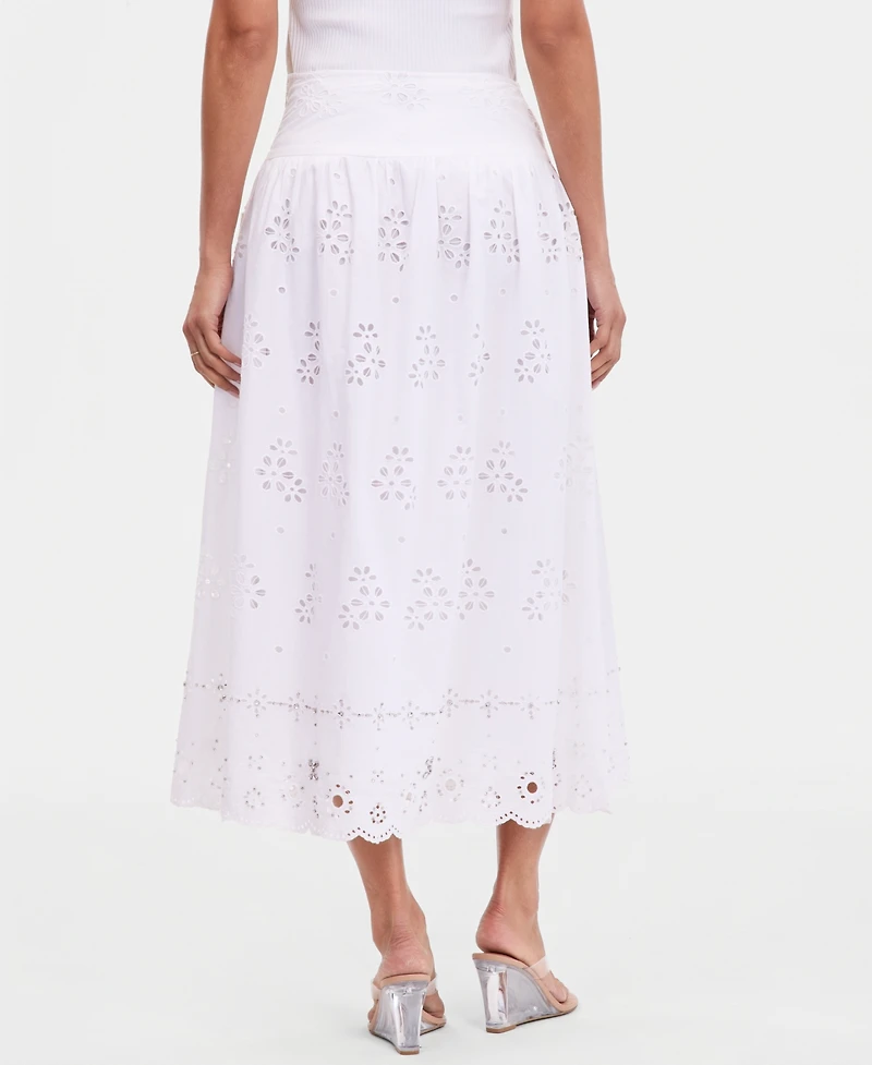 I.n.c. International Concepts Women's Embellished Eyelet Midi Skirt, Macy's Exclusive