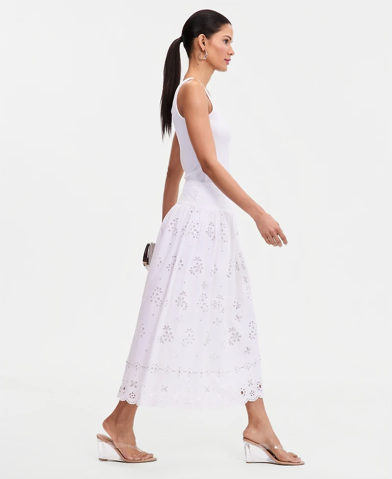 I.n.c. International Concepts Women's Embellished Eyelet Midi Skirt, Macy's Exclusive