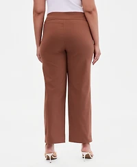 I.n.c. International Concepts Plus Mid-Rise Pull-On Straight-Leg Pants