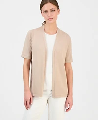 Anne Klein Essentials Petite Open-Front Elbow-Sleeve Cardigan