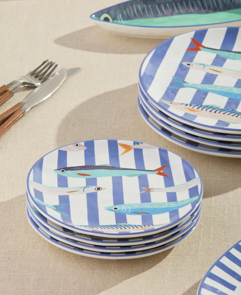 Certified International Something Fishy Salad Plates, Set of 4