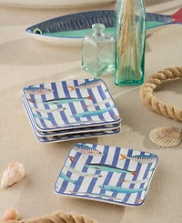 Certified International Something Fishy Canape Plates, Set of 4