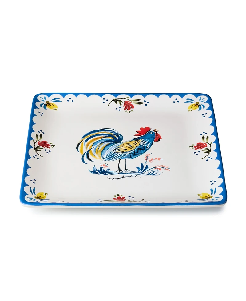 Certified International French Rooster Square Platter