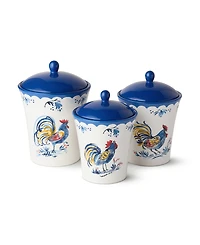 Certified International French Rooster Canisters, Set of 3