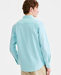 Club Room Men's Solid Stretch Oxford Cotton Shirt, Created for Macy's