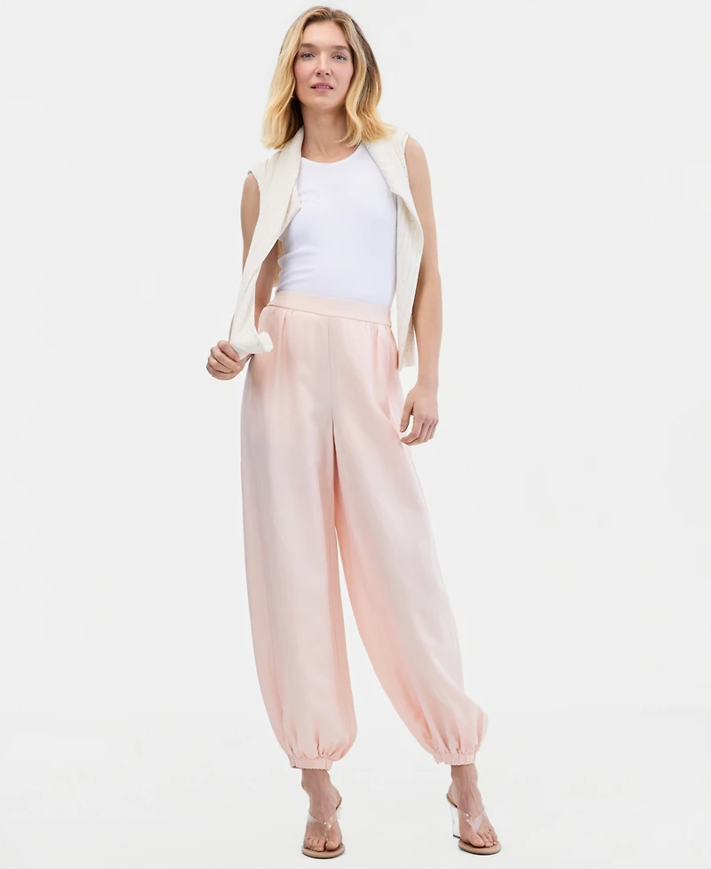 I.n.c. International Concepts Women's Linen-Blend Pull-On Bubble Pants, Macy's Exclusive