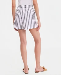 I.n.c. International Concepts Women's Striped Pull-On Cotton Shorts, Macy's Exclusive