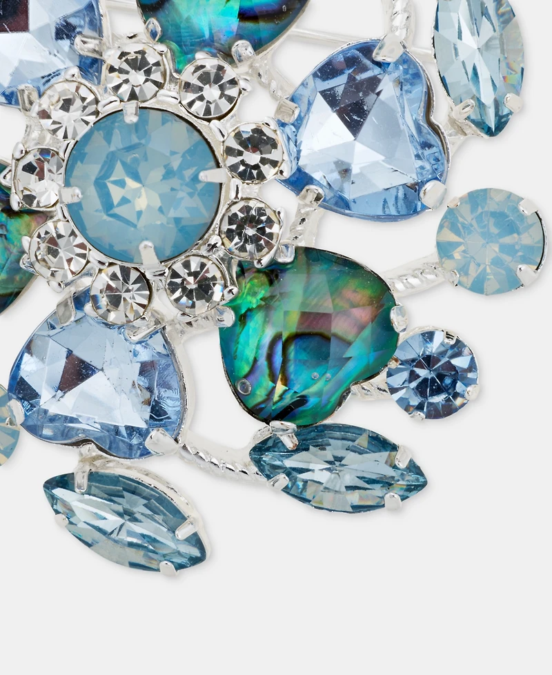 Anne Klein Heart Stone Cluster Pin